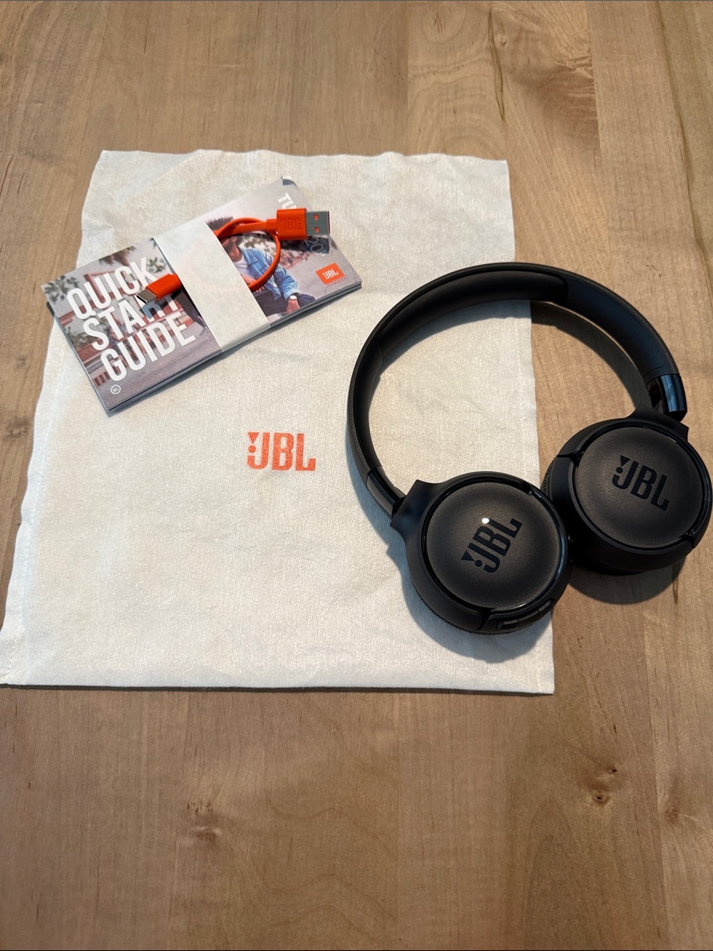 JBL Black On-Ear Bluetooth Headphones with USB-C Cable